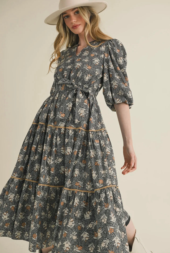 Black Wildflower Range Maxi Dress