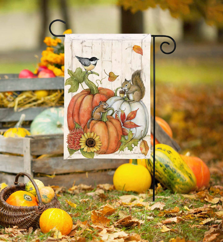 Woodland Pumpkin Pals Garden Flag