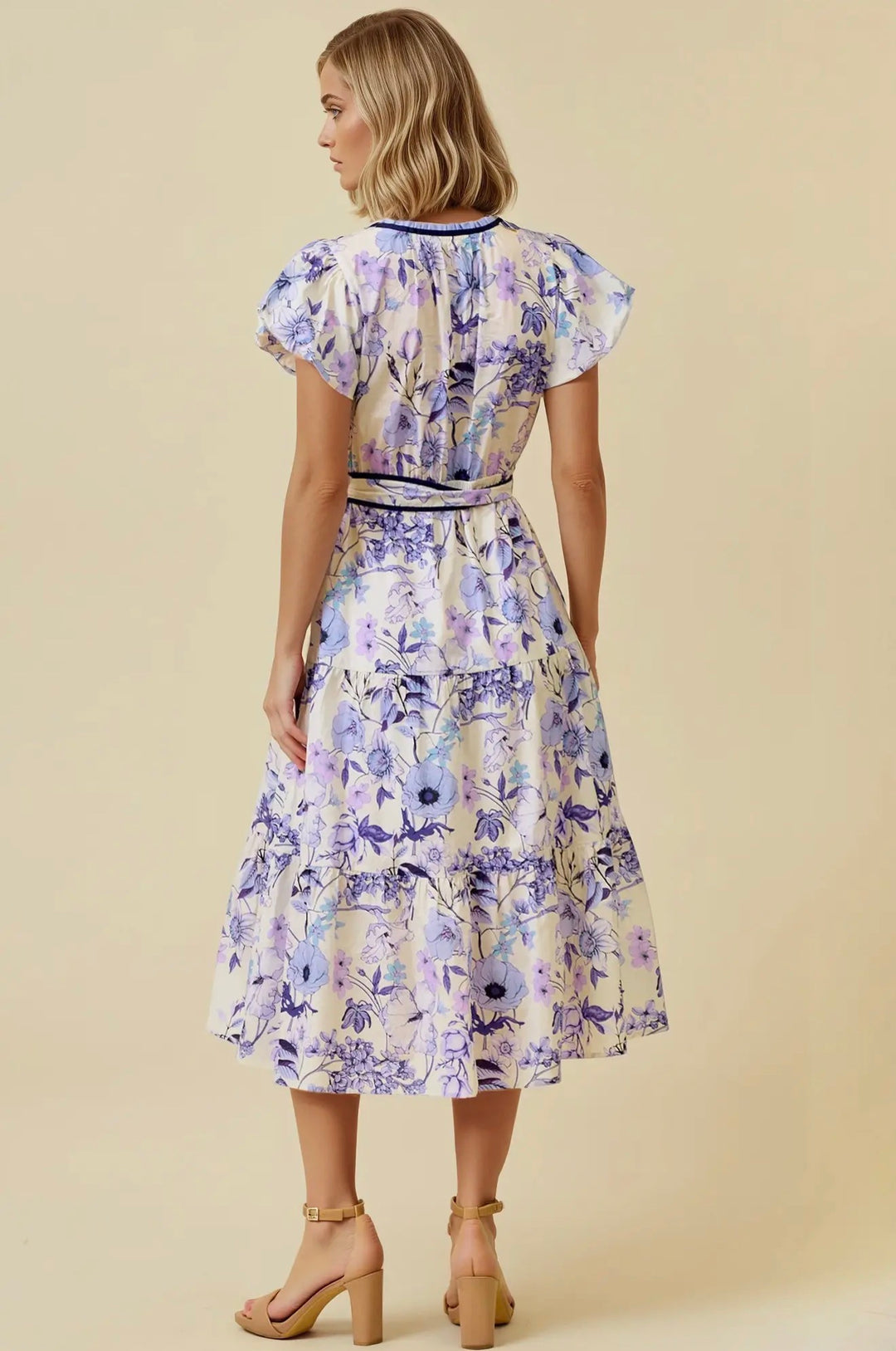 Lavender Garden Stroll Midi Dress