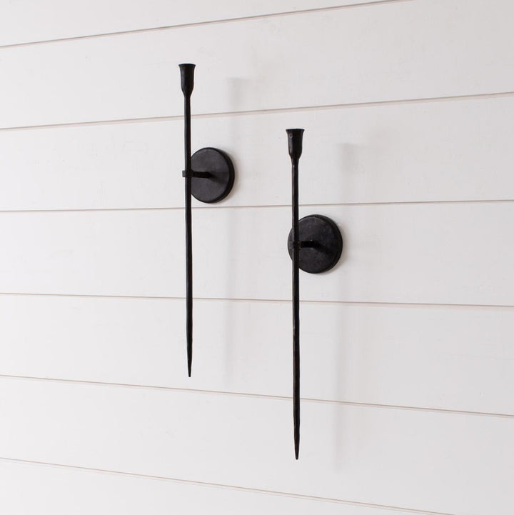 Black Iron Taper Candle Wall Sconce