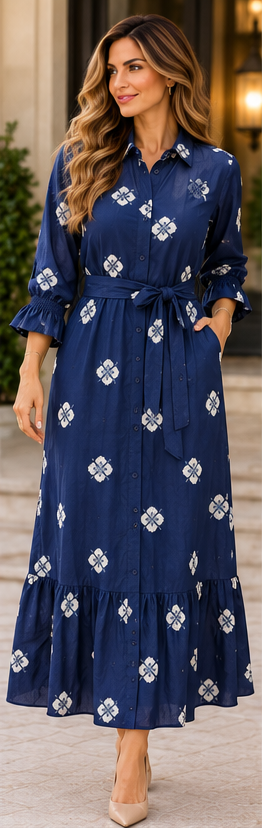 The Camille Embroidered Floral Midi Dress