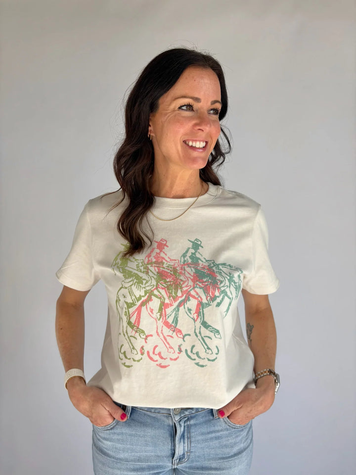 Triple Rider Mid-Length Crop Tee