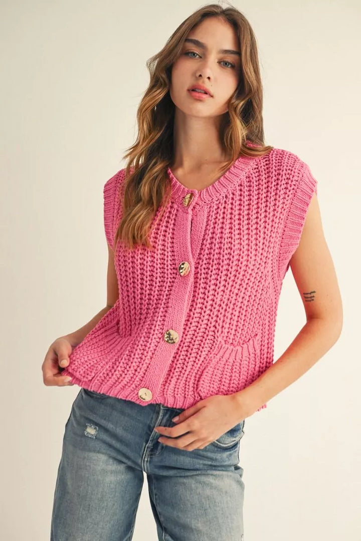 The Rosewood Button Knit Vest