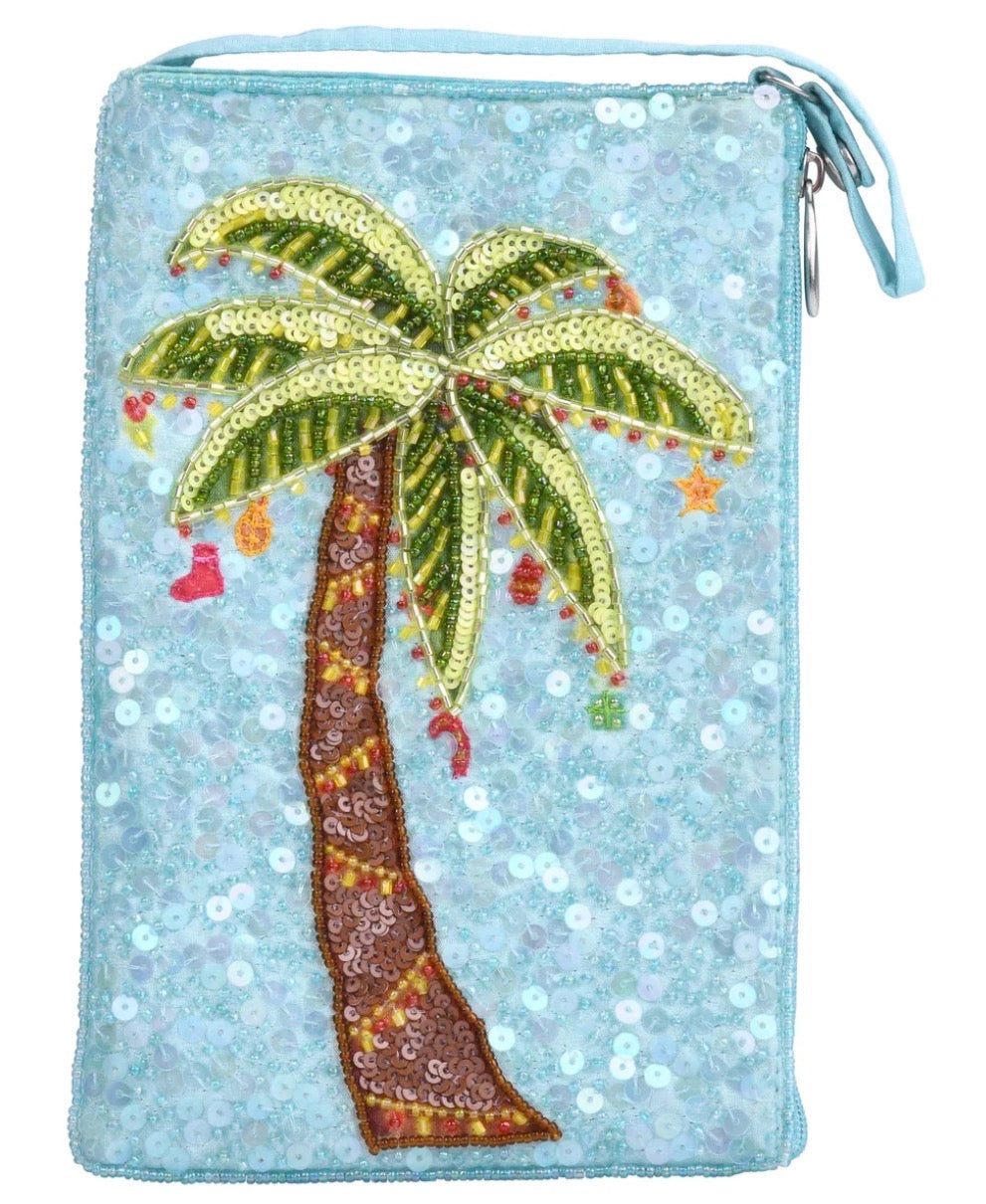 Christmas Palm Tree Beaded Club Bag