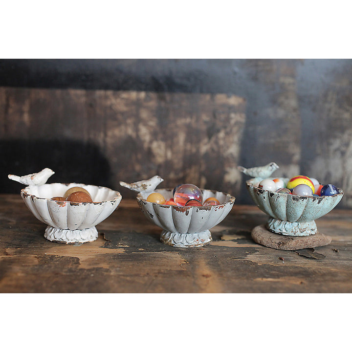 Vintage Garden Bird Pedestal Bowl
