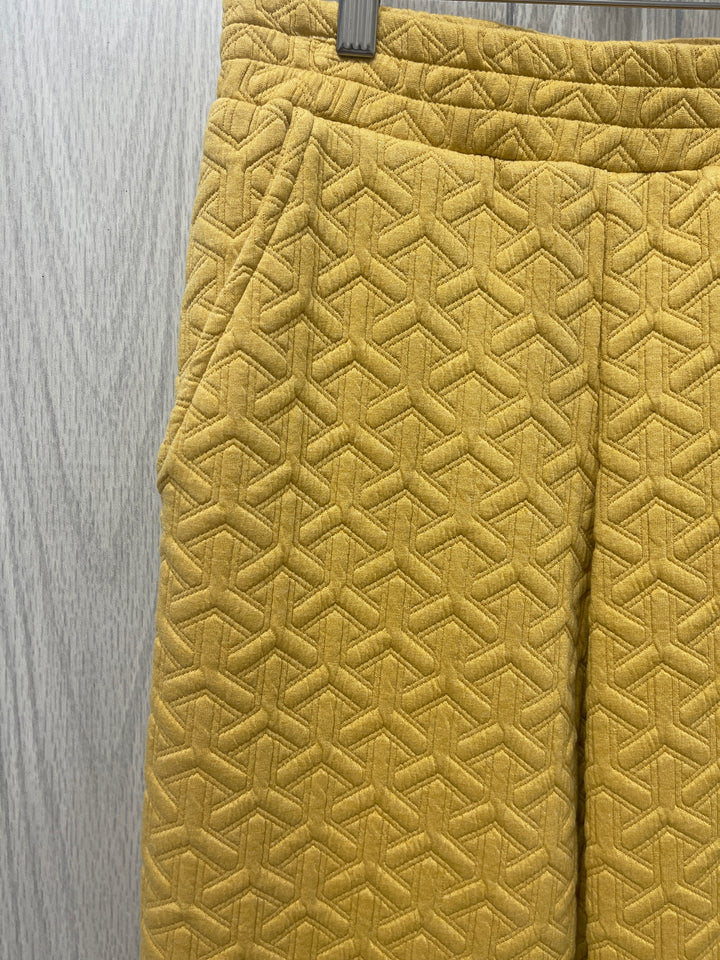 Golden Quilted Knit Pants