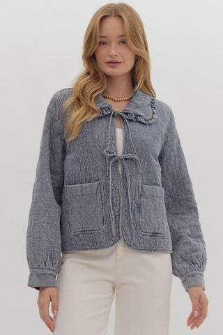 Quilted Denim Shacket