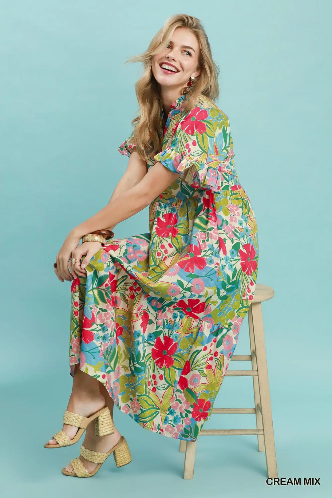Botanical Breeze Midi Dress