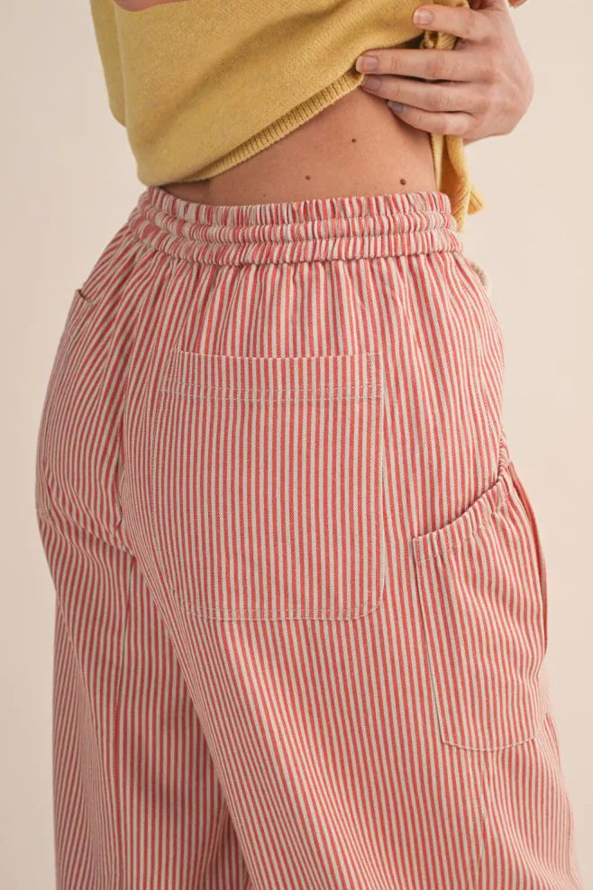 Sunset Stripe Tie-Hem Pants