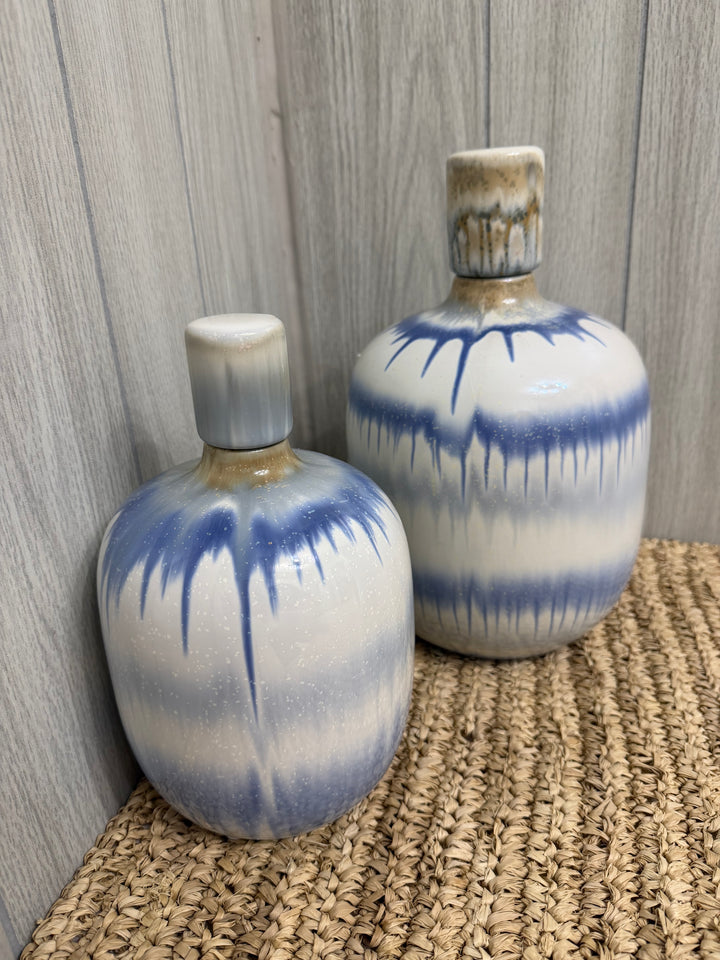 Indigo Tide Stoneware Bottle Jars