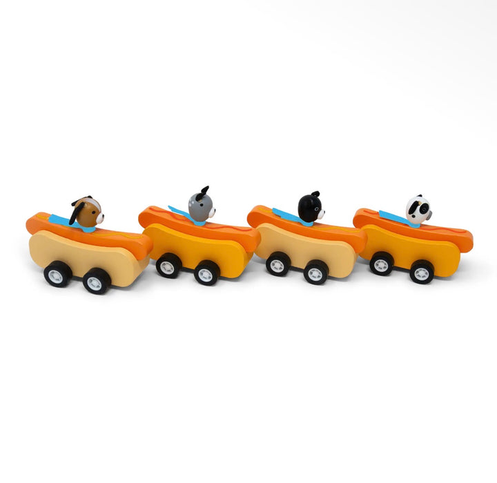 Hot Dogs Pull-Back Racing Toys