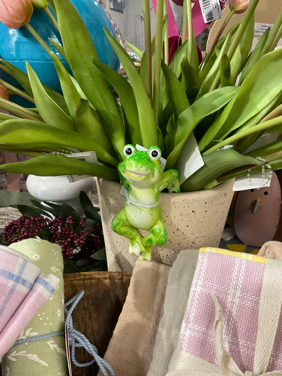 Happy Hopper Frog Pot Sitter