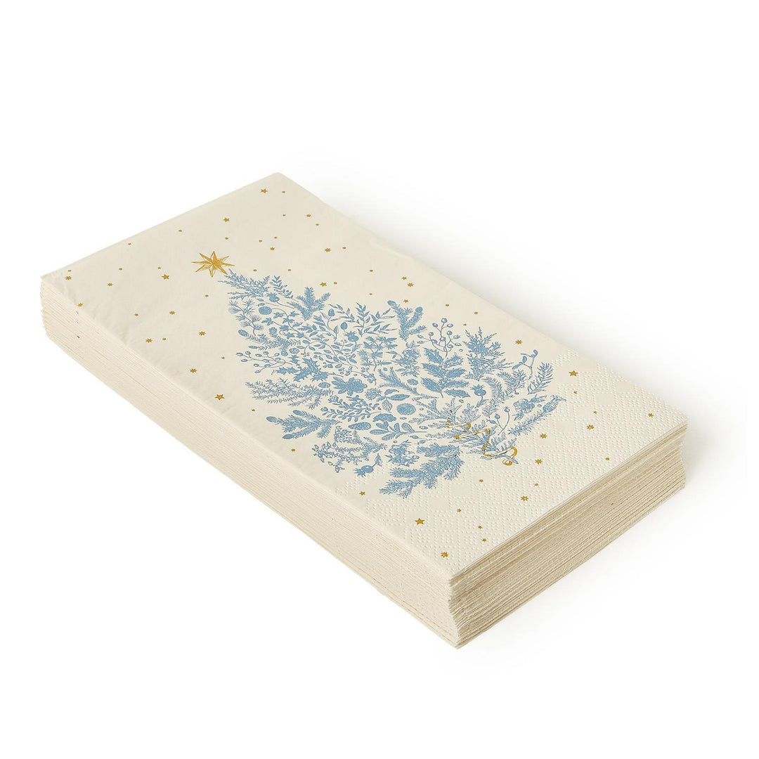 Blue Botanical Christmas Napkins