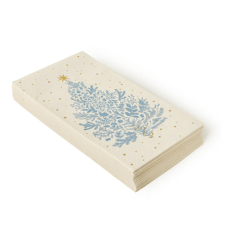 Blue Botanical Christmas Napkins