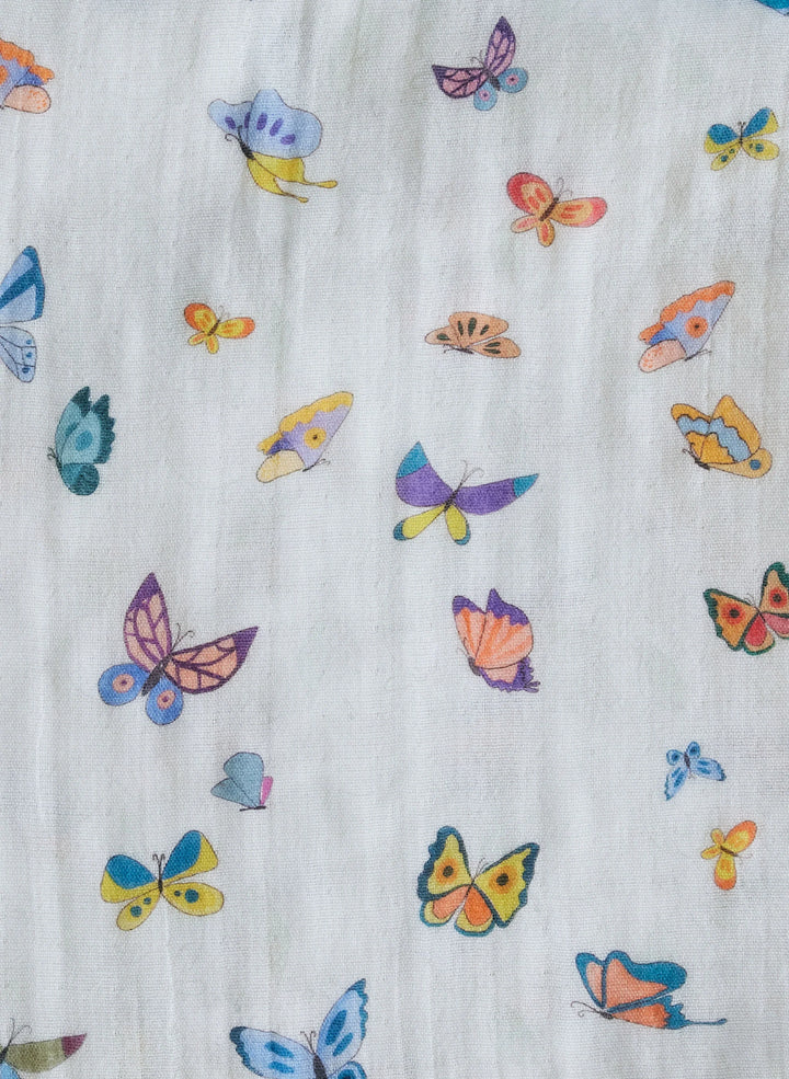 Butterfly Garden Muslin Shawl Blanket
