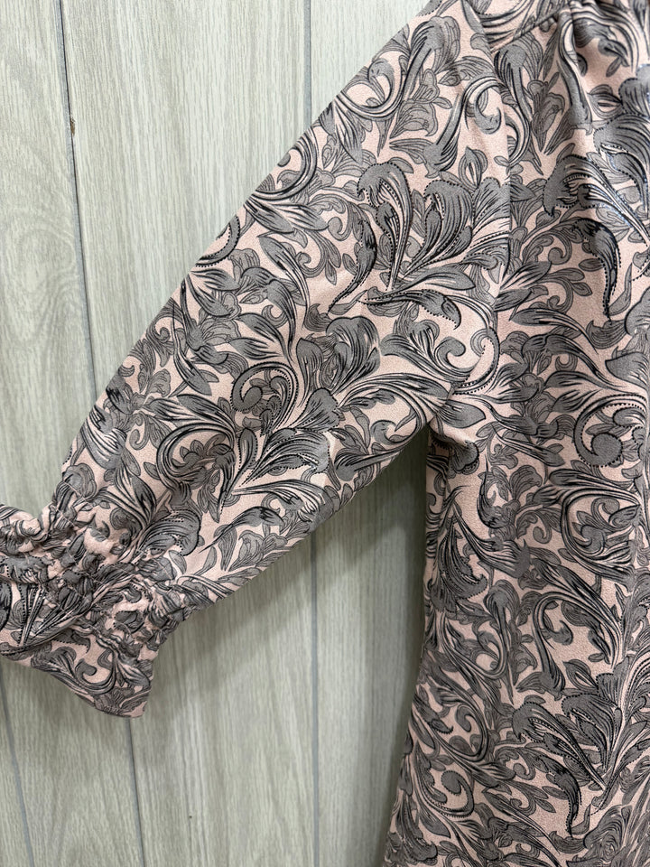 Rosalie Scroll Print Shirt Dress