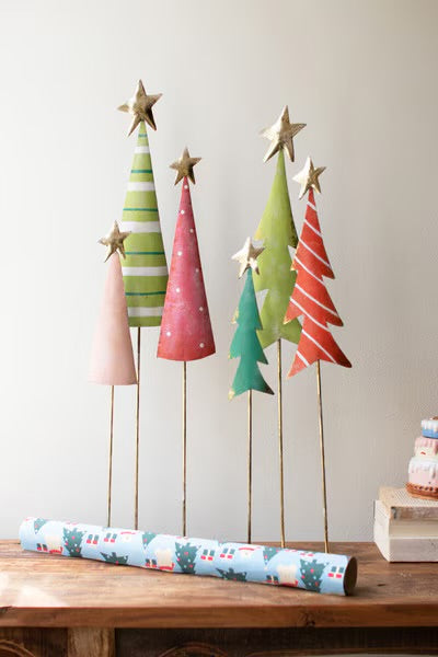 Whimsical Starry Tree Trio