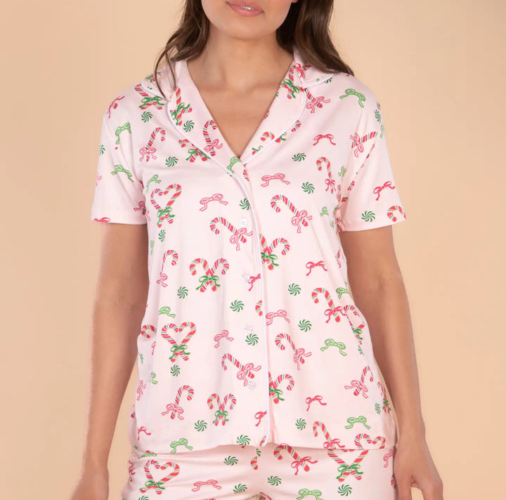 Peppermint Bows Pajama Top
