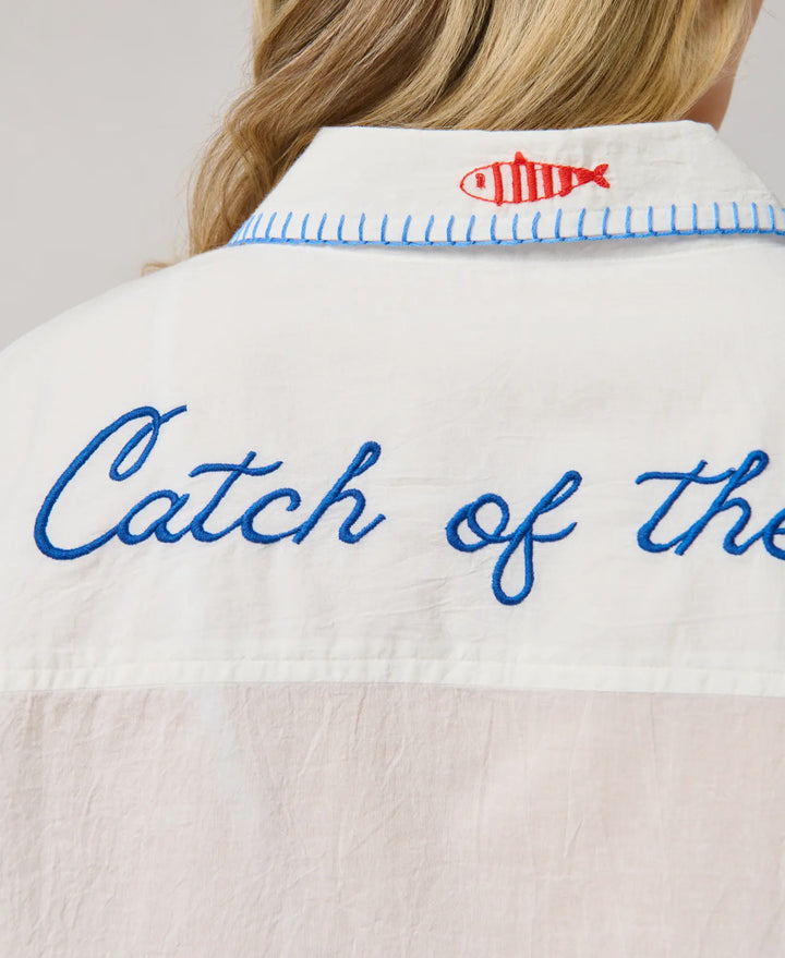 Catch of the Day Button Down Shirt Dress