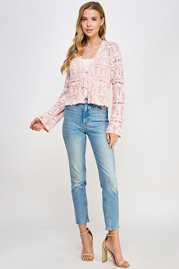 Marled Yarn Pink Sweater