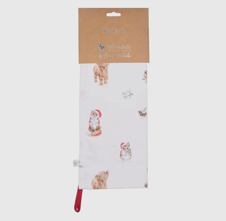 Woodland Christmas Tea Towel