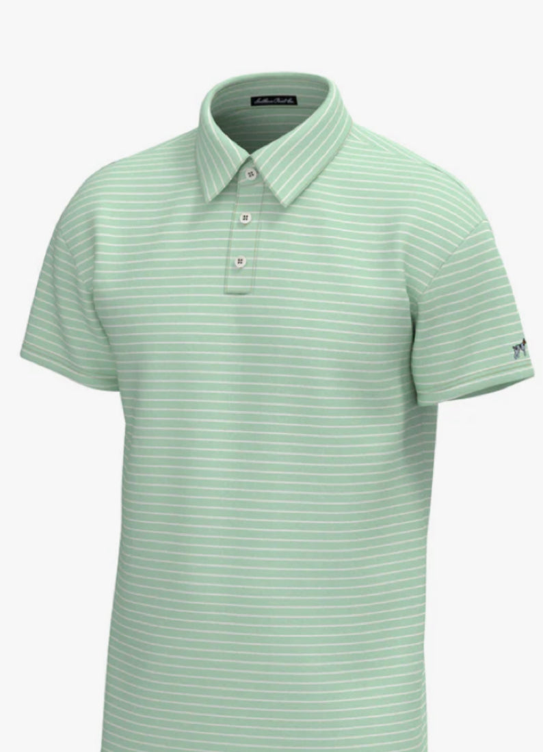 Horizon Stripe Performance Polo - Mint
