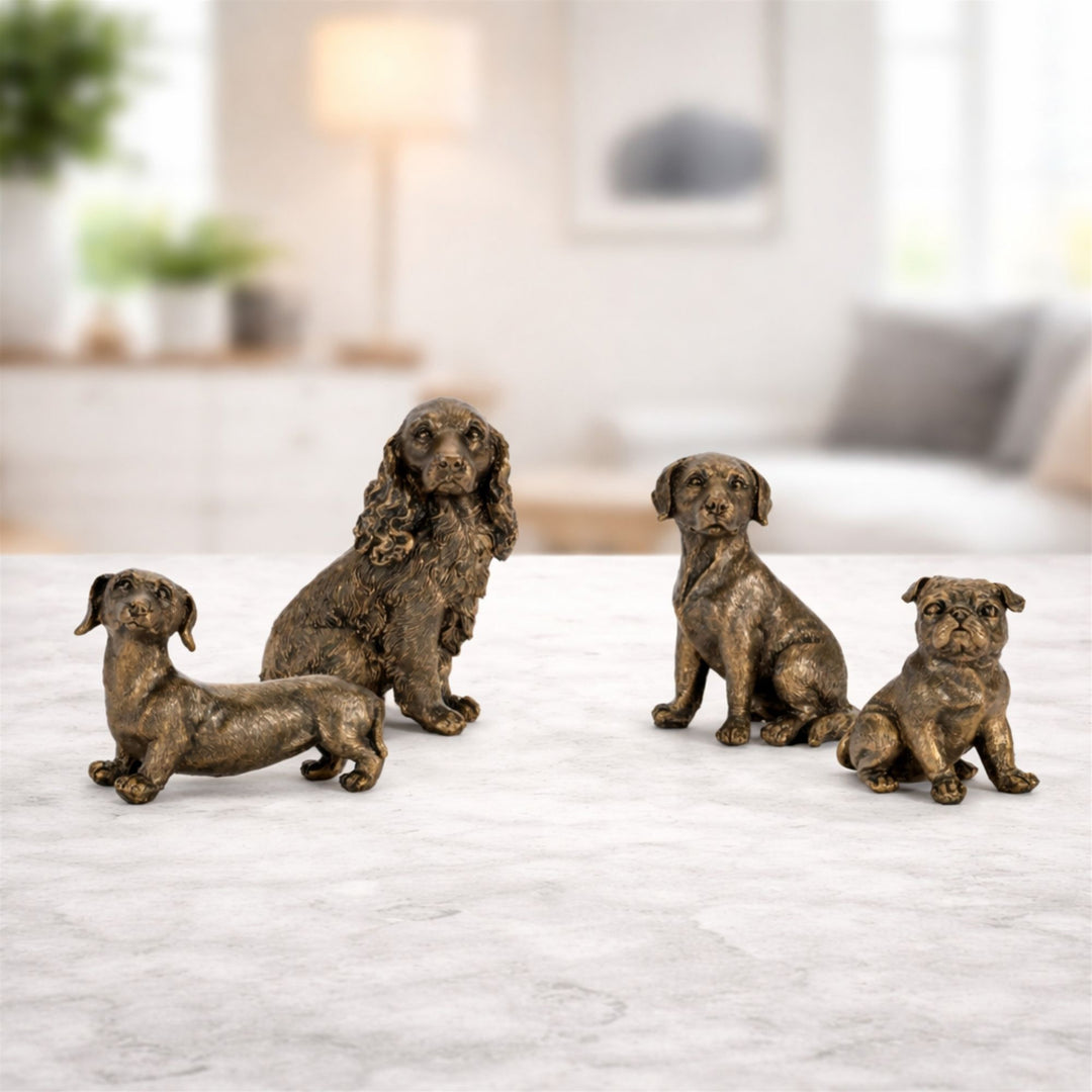 Golden Pup Charm Figurines