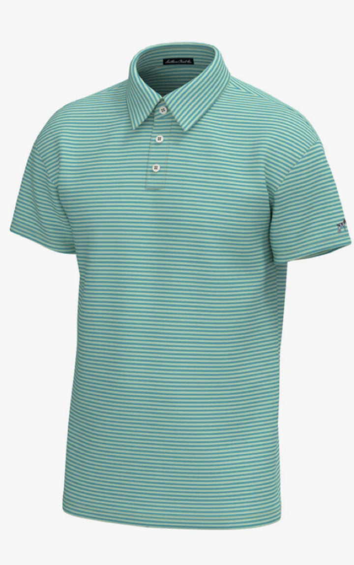 Morgan Stripe Performance Polo - Spring Green