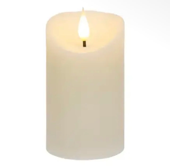 Ivory Everlasting Blow-Out LED Pillar Candle – 3” x 5”