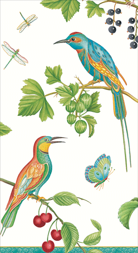 Caspari Jeweled Garden Birds Guest Napkins