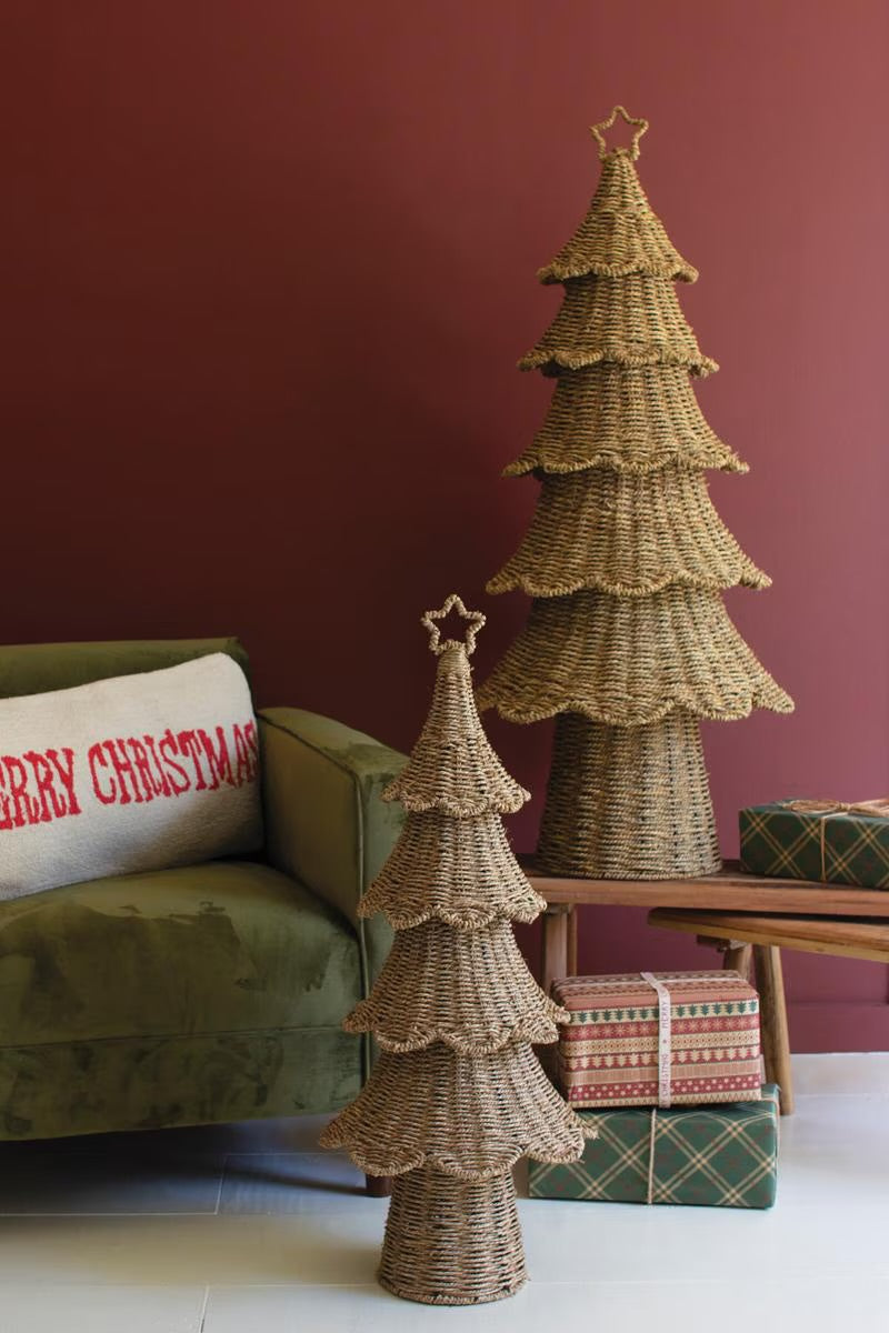 Woven Willow Tiered Christmas Trees