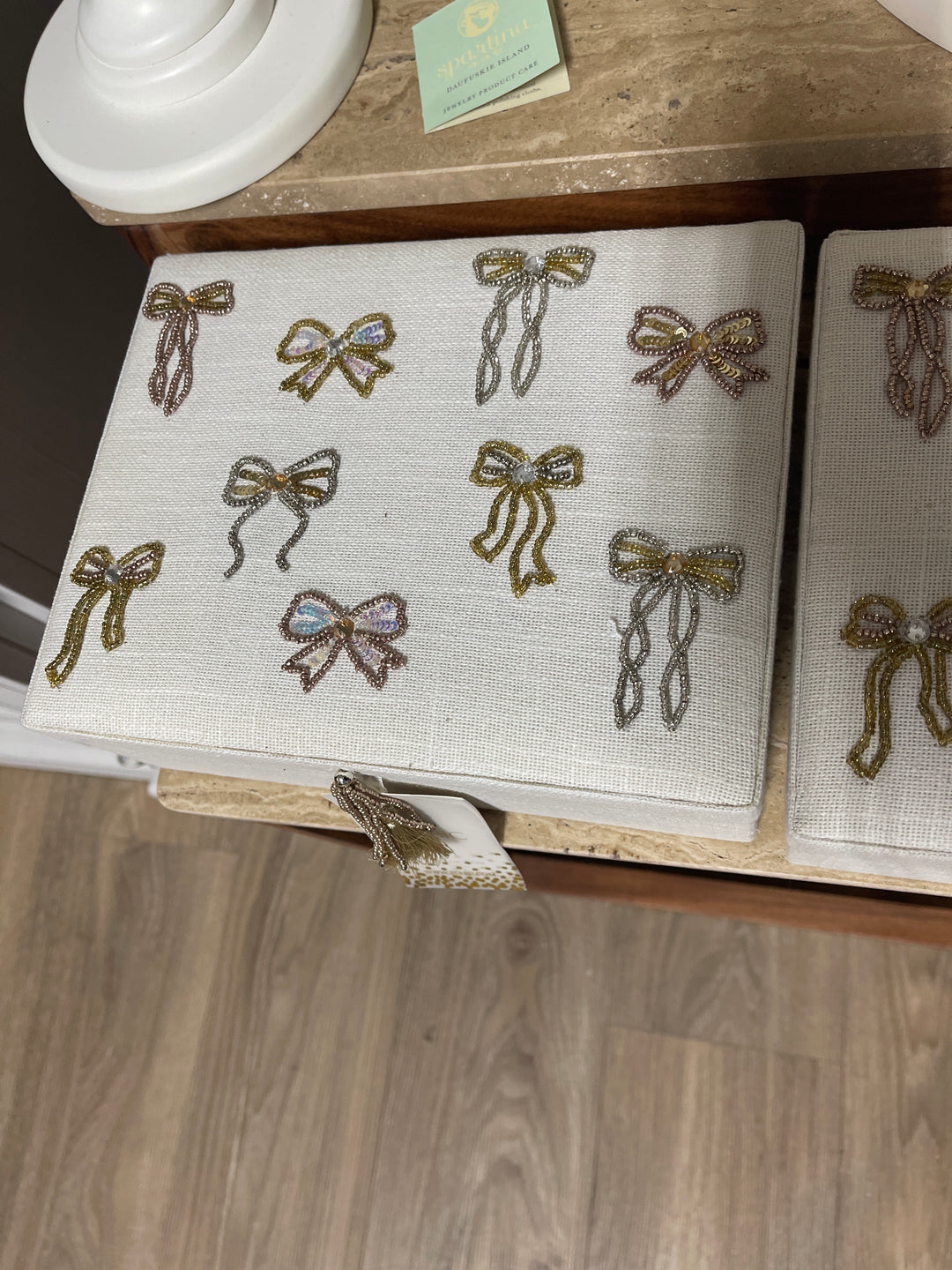 Beaded Bow Jewelry Box