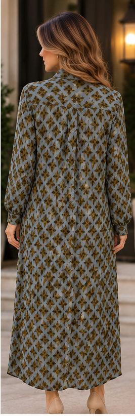The Brielle Geometric Print Midi Dress