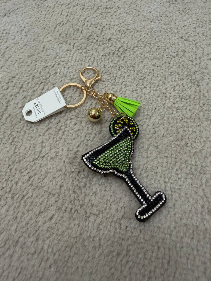 Beaded Cocktail Keychain Charm