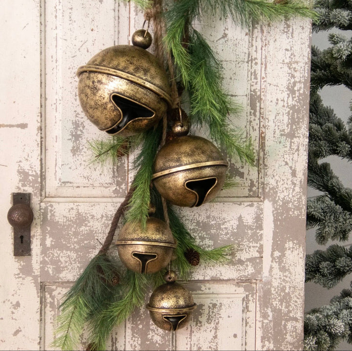 Antique Gold Hanging Christmas Bells