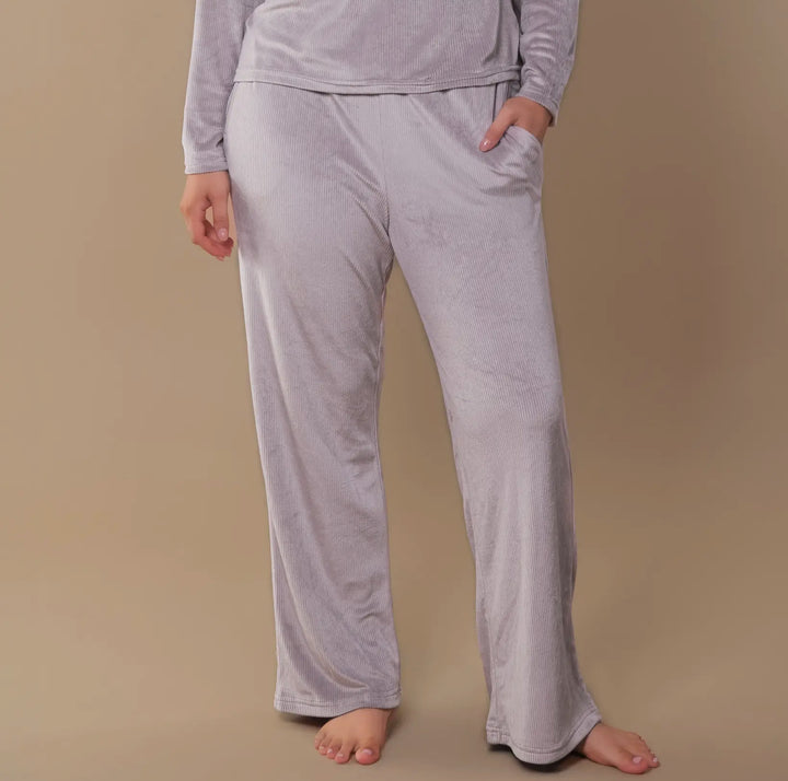 Soft Rib Lounge Pants – Dove Gray