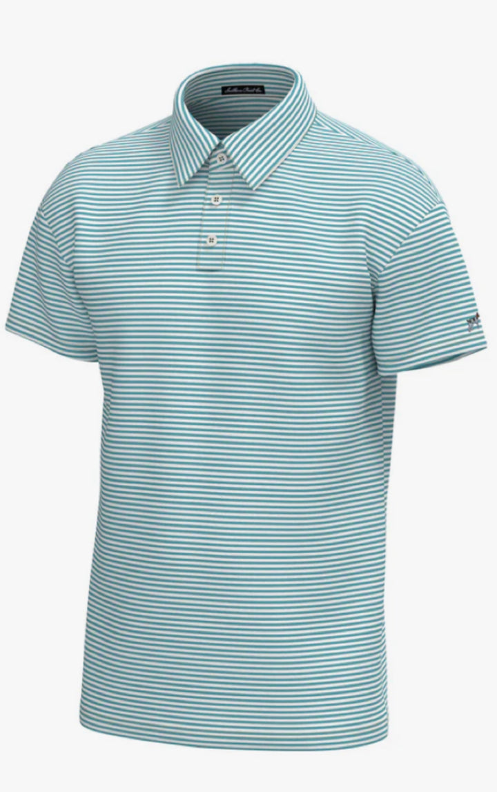 Morgan Stripe Performance Polo - Coastal Water
