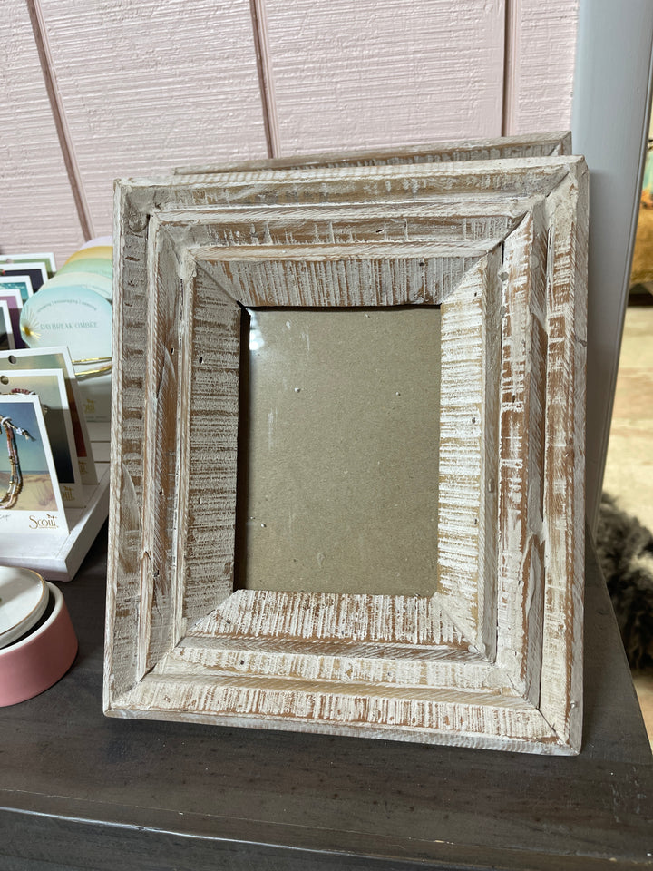 White Wash Wood Picture Frames