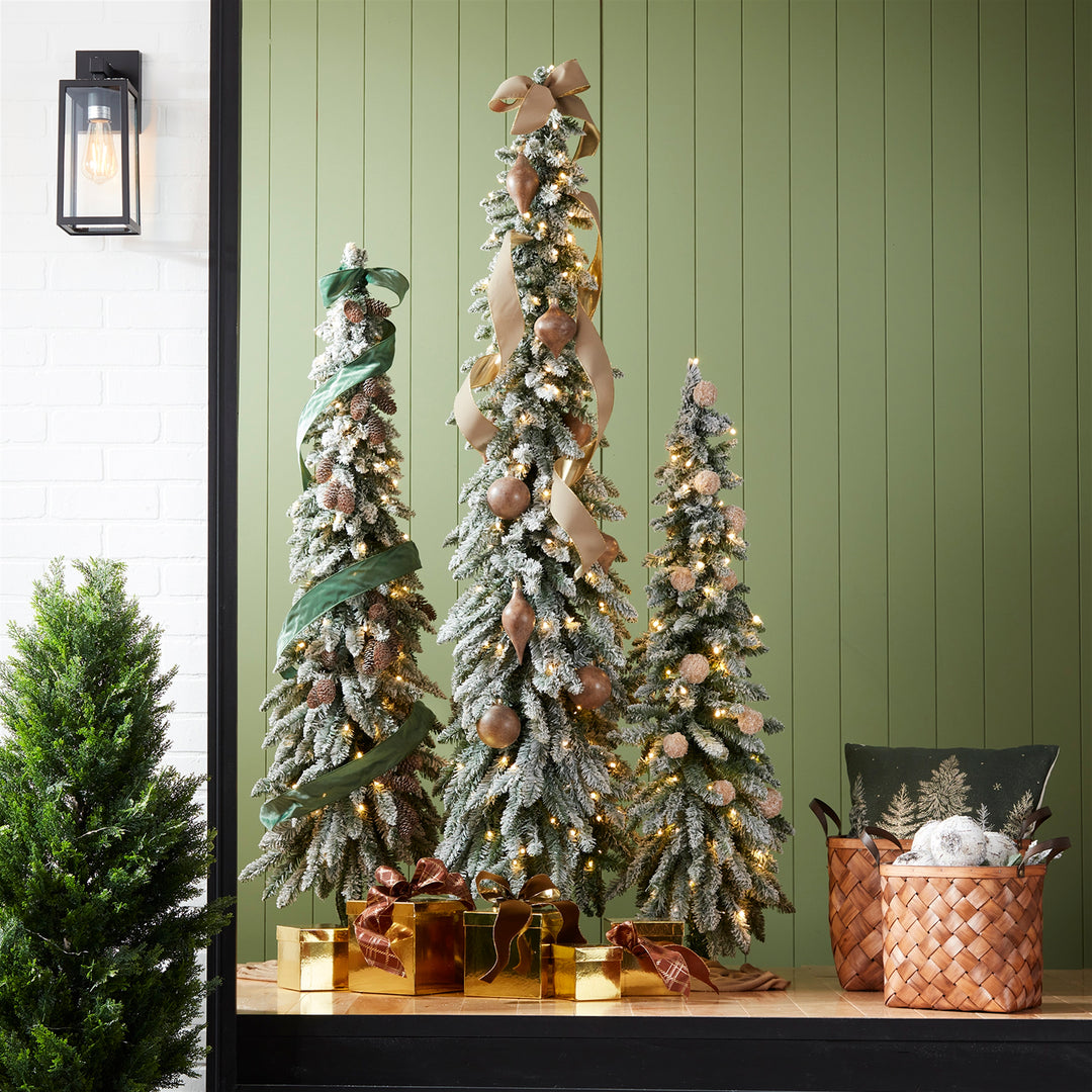 Snowfall Pre-Lit Flocked Alpine Christmas Tree