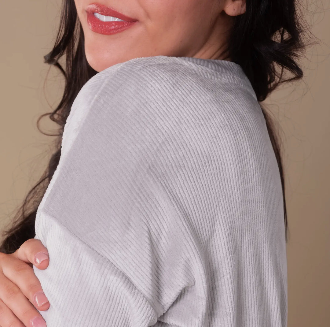 Soft Rib Lounge Top – Dove Gray