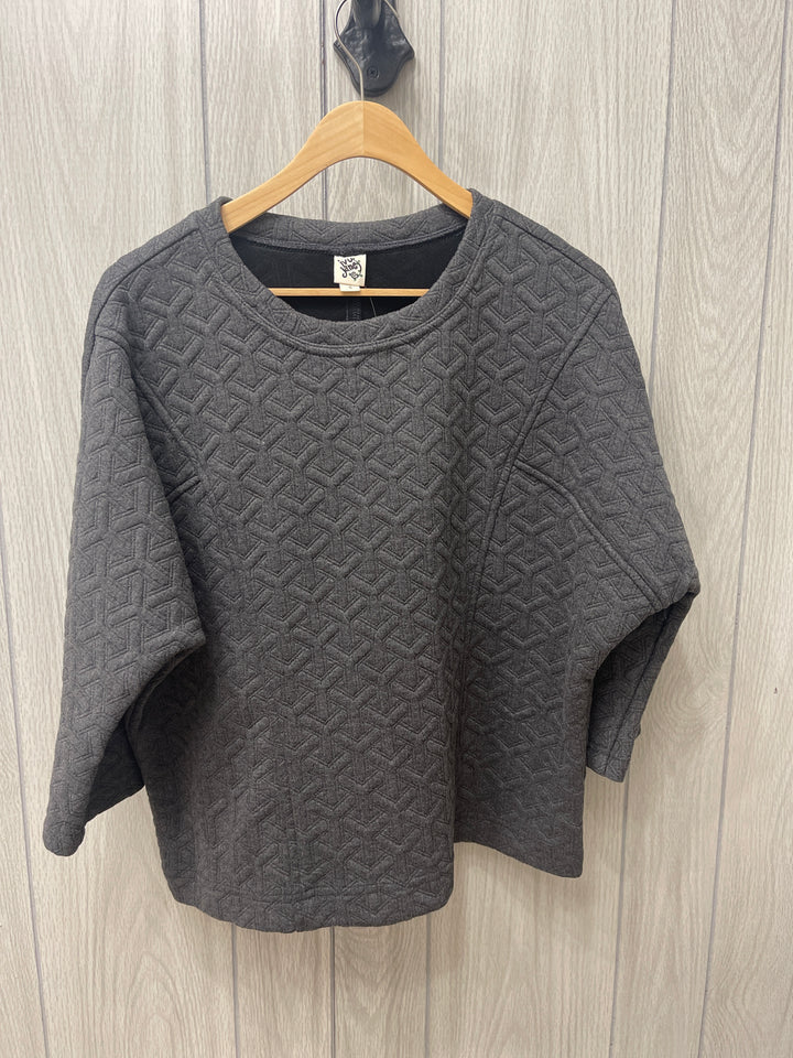 Gray Quilted Knit Top