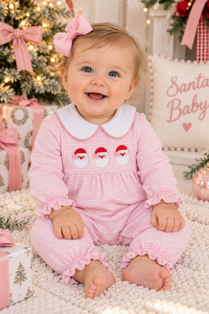 Santa Sweetheart Pink Romper