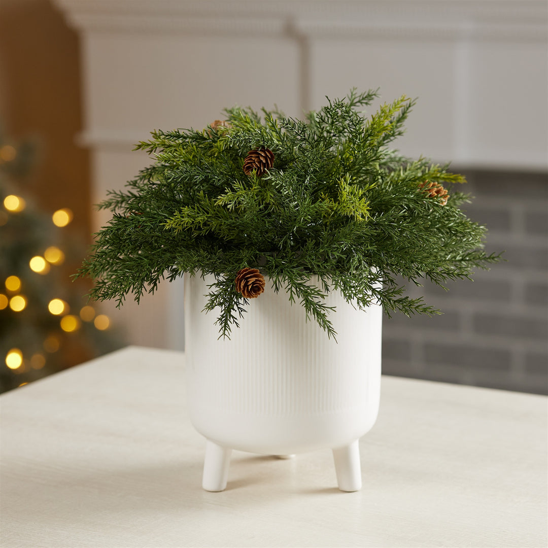 Arborvitae & Pinecone Half Orb – 13″