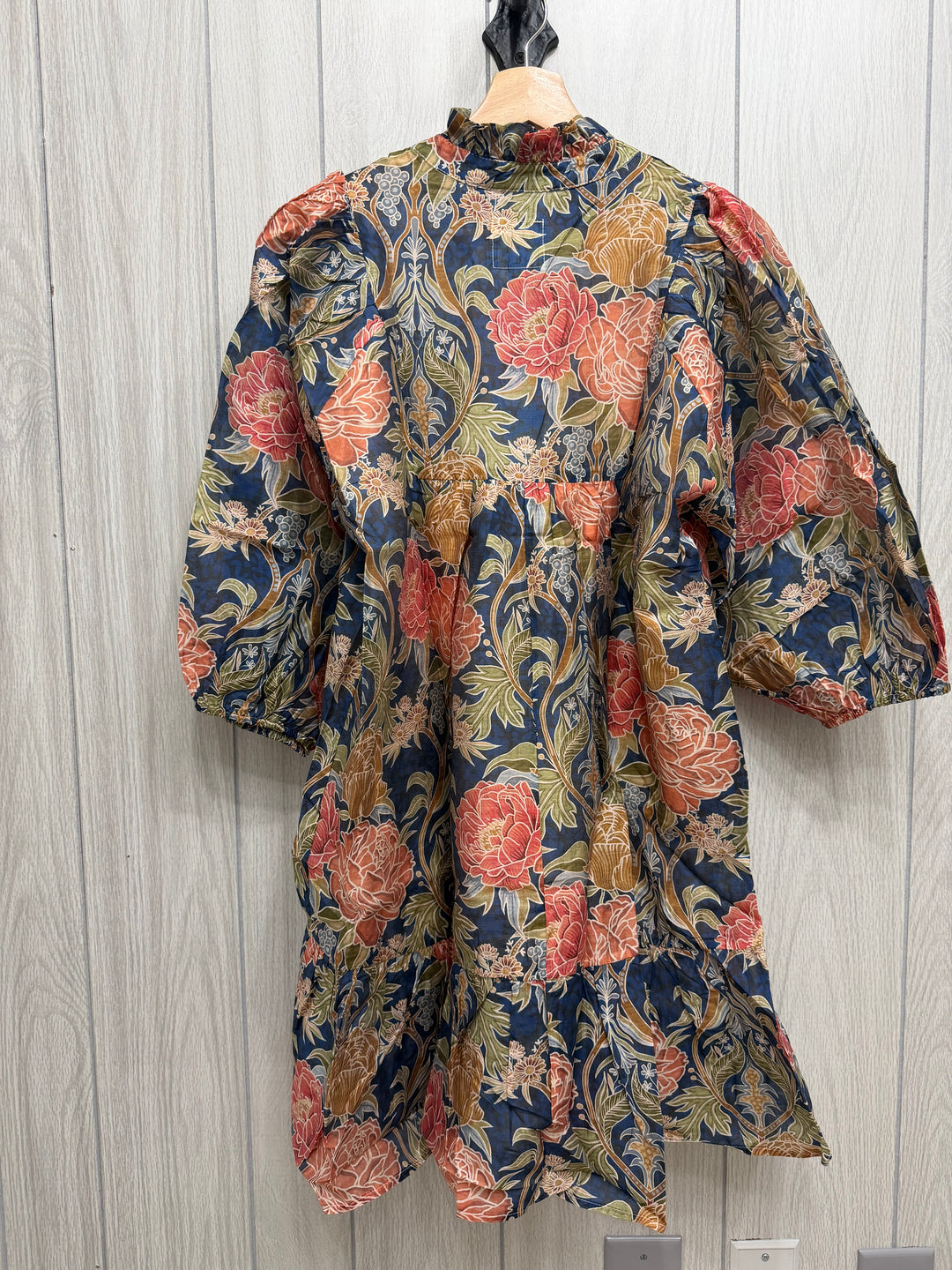 Autumn Garden Ruffle Neck Dress