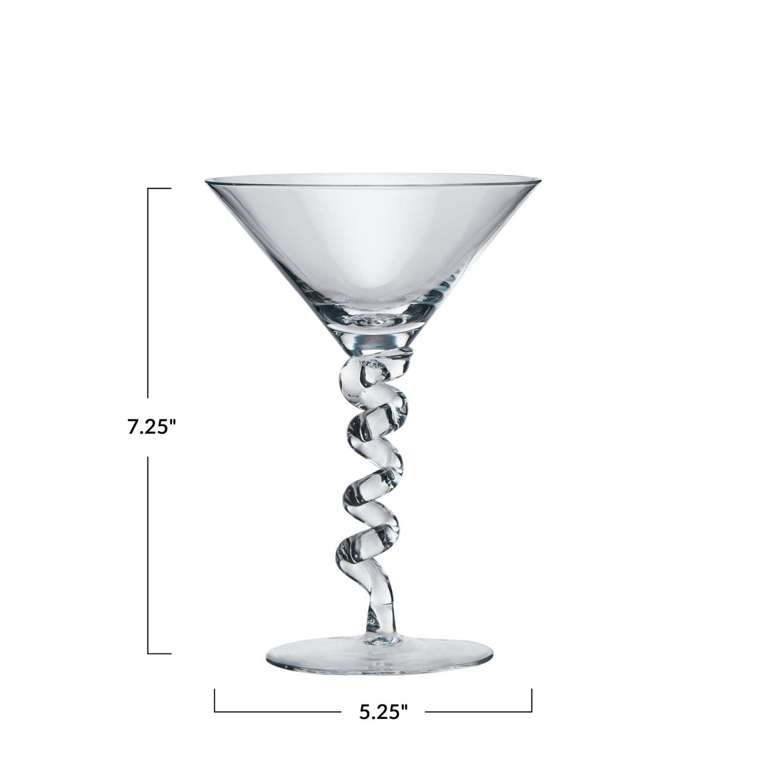 Twisted Stem Martini Glass