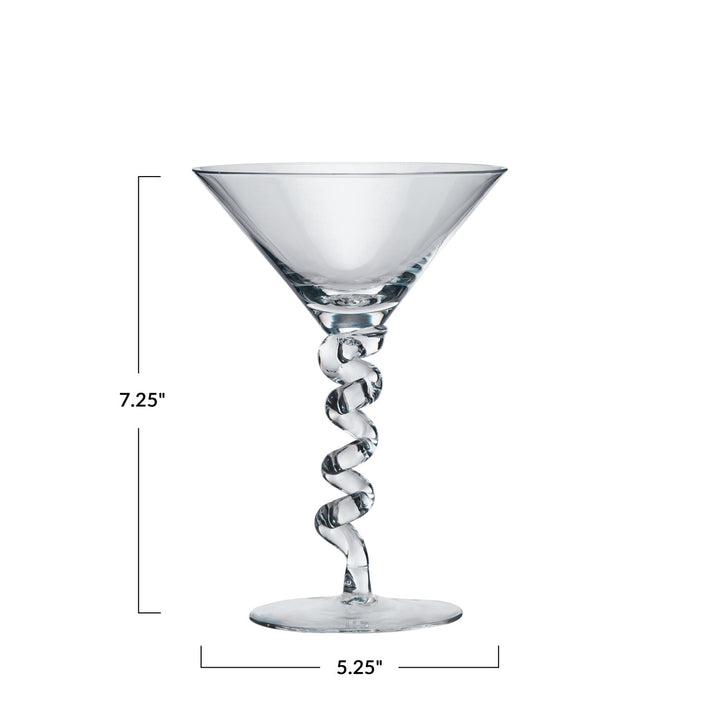 Twisted Stem Martini Glass