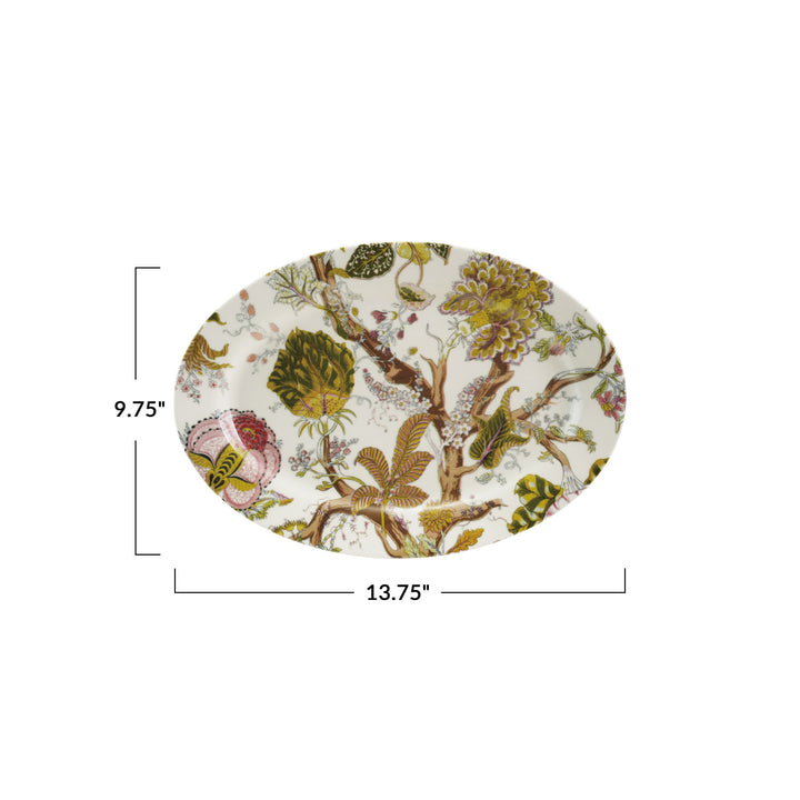 Vintage Garden Oval Stoneware Platter