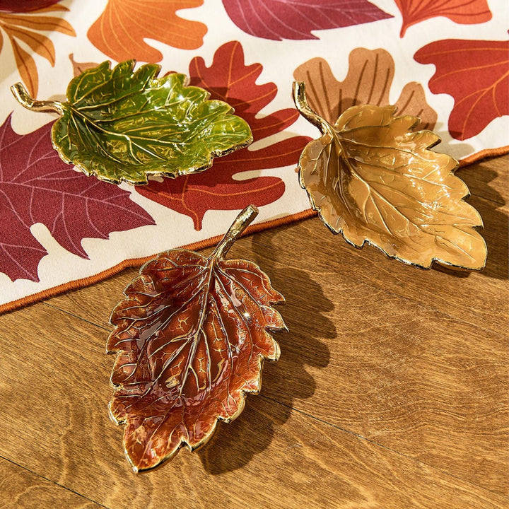 Enamel Leaf Trinket Dish