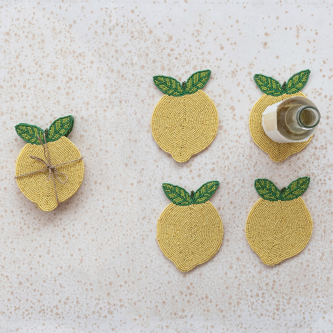 Beaded Lemon Grove Coaster Set