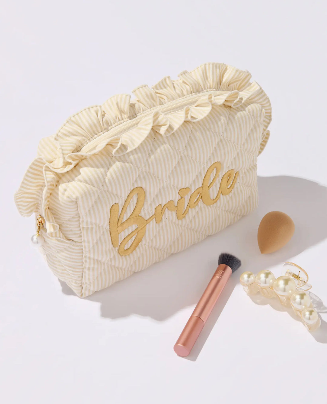 Ruffle Bride Quilted Pouch